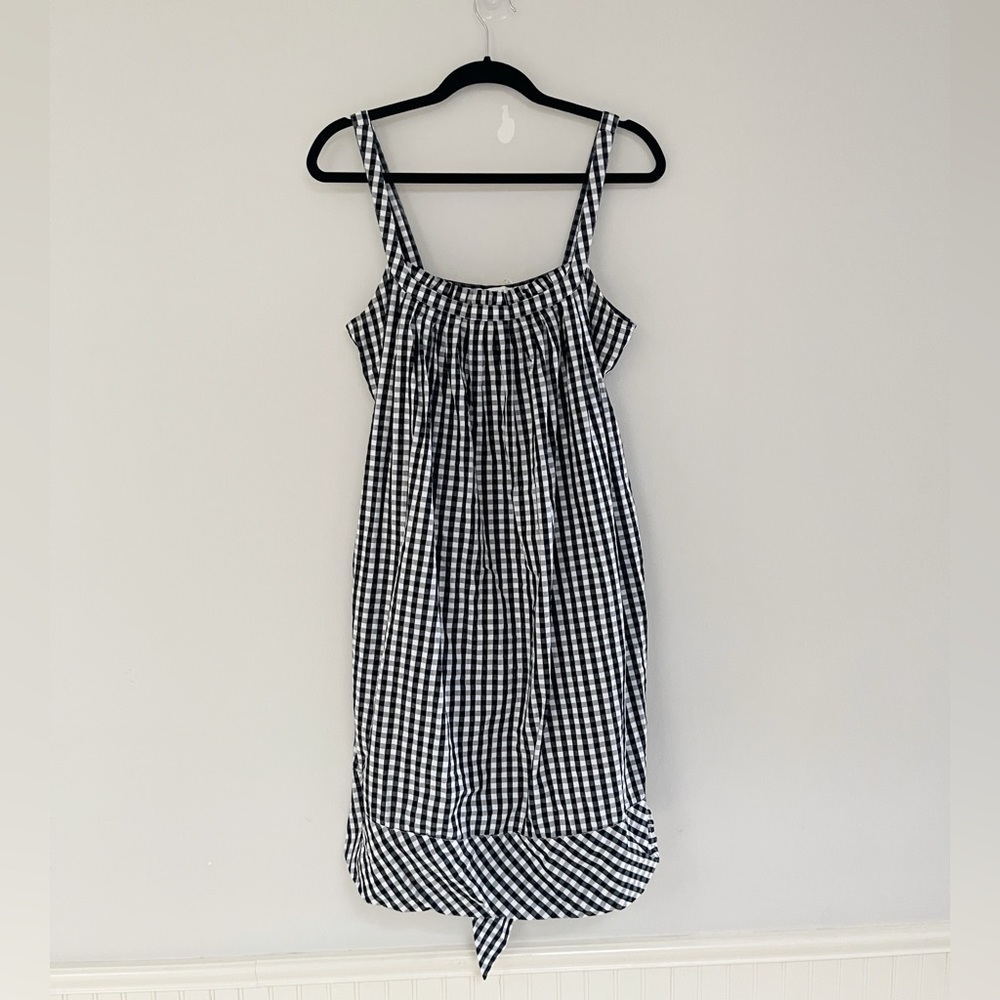 Tweeds black & white gingham tank cotton lined sundress with sash women’s 10
